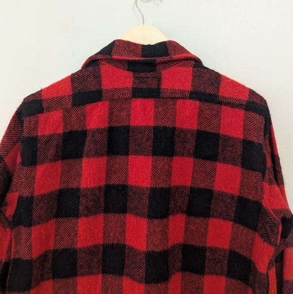 Vintage 70s Buffalo Plaid Shacket Flannel - Picture 9 of 13